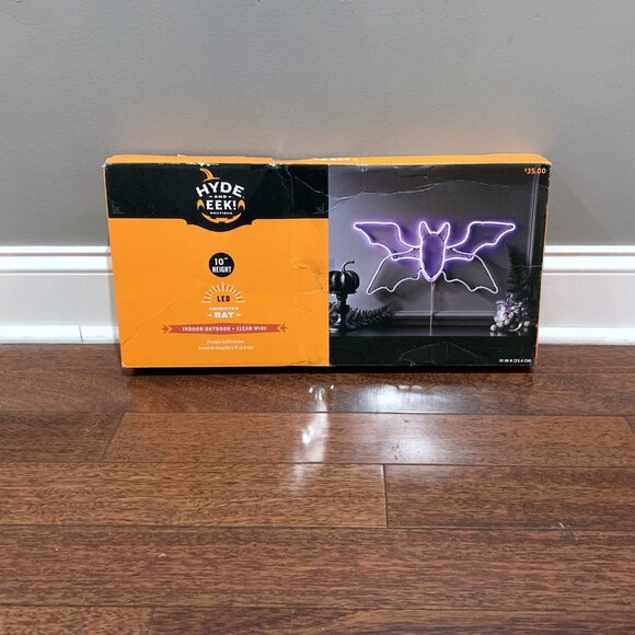 BUNDLE FOR BRITTANY  Hyde & Eek! Animated BAT & Skelly LED Light Halloween Signs - Picture 1 of 9